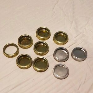 Set of 10 Gold & Silver Mason Jar Lids * 3"